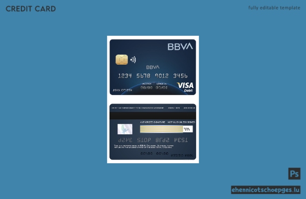 Beispielvorschau der BBVA-Bank-Visa-Karte aus Kolumbien
